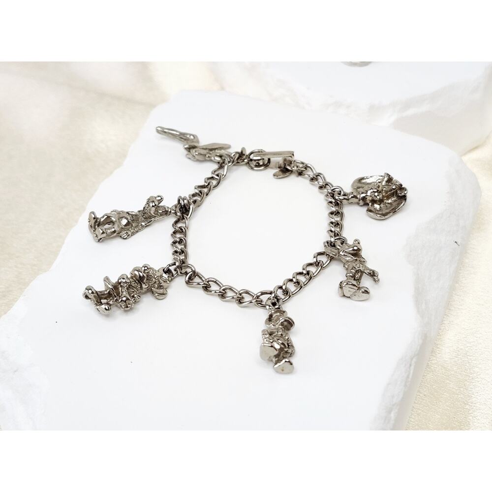 1980s Disney Charms Lot Incl 1982 6 Character Silver Tone Charm Bracelet Vintage - Picture 6 of 15
